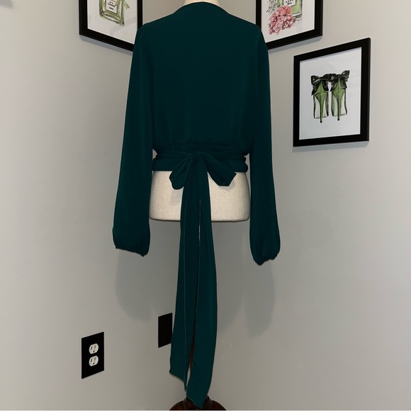 🧩 Fashion Nova Wrap V Neck Blouse - Picture 10 of 14